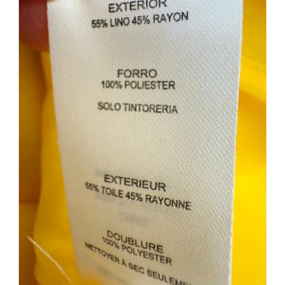 Jessica J Howard Sleeveless Linen Yellow White Shift Dress 12 Wide Lace Preppy - Picture 13 of 13